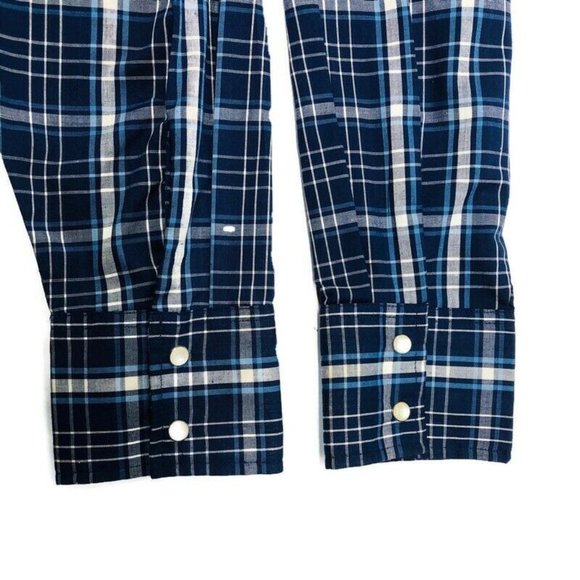 American Hero Plaid Pearl Snap Western Style Shirt - Picture 5 of 5
